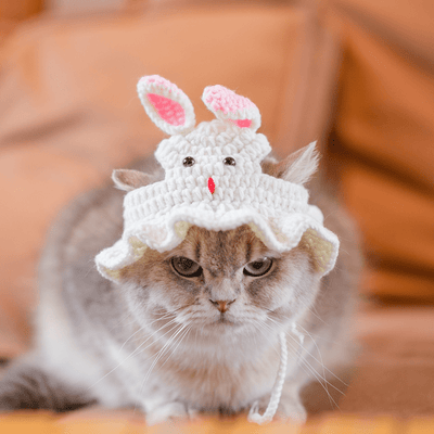 Adorable Knitted Pet Hat with Cute Cartoon Designs - Keep Your Furry Friends Stylish and Warm!