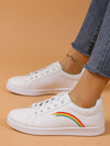 Line Soled White Sneakers: Casual Sports Fashion