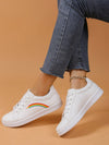 Line Soled White Sneakers: Casual Sports Fashion