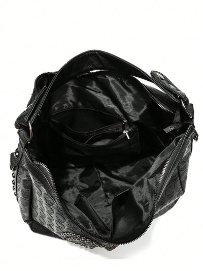 2024 Skull Design Shoulder Bag: Simple, Versatile, and Transformable