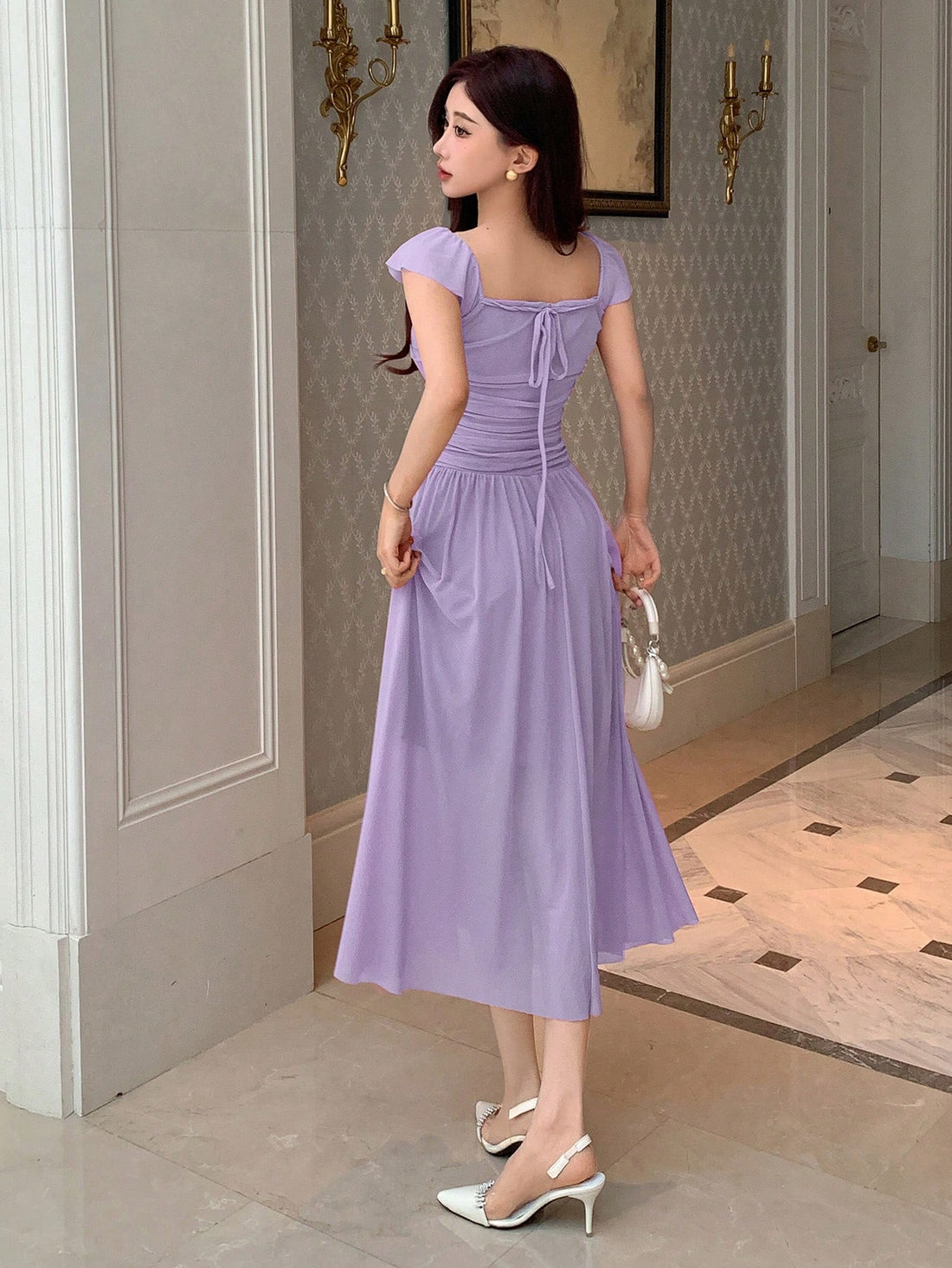 Turn heads in this Summer Elegance dress! The square neck and ruching flatter every figure, while ruffled armholes add a touch of femininity. Perfect for any occasion, this solid color dress is effortlessly elegant. Life's too short for boring clothes, so add some fun to your wardrobe!