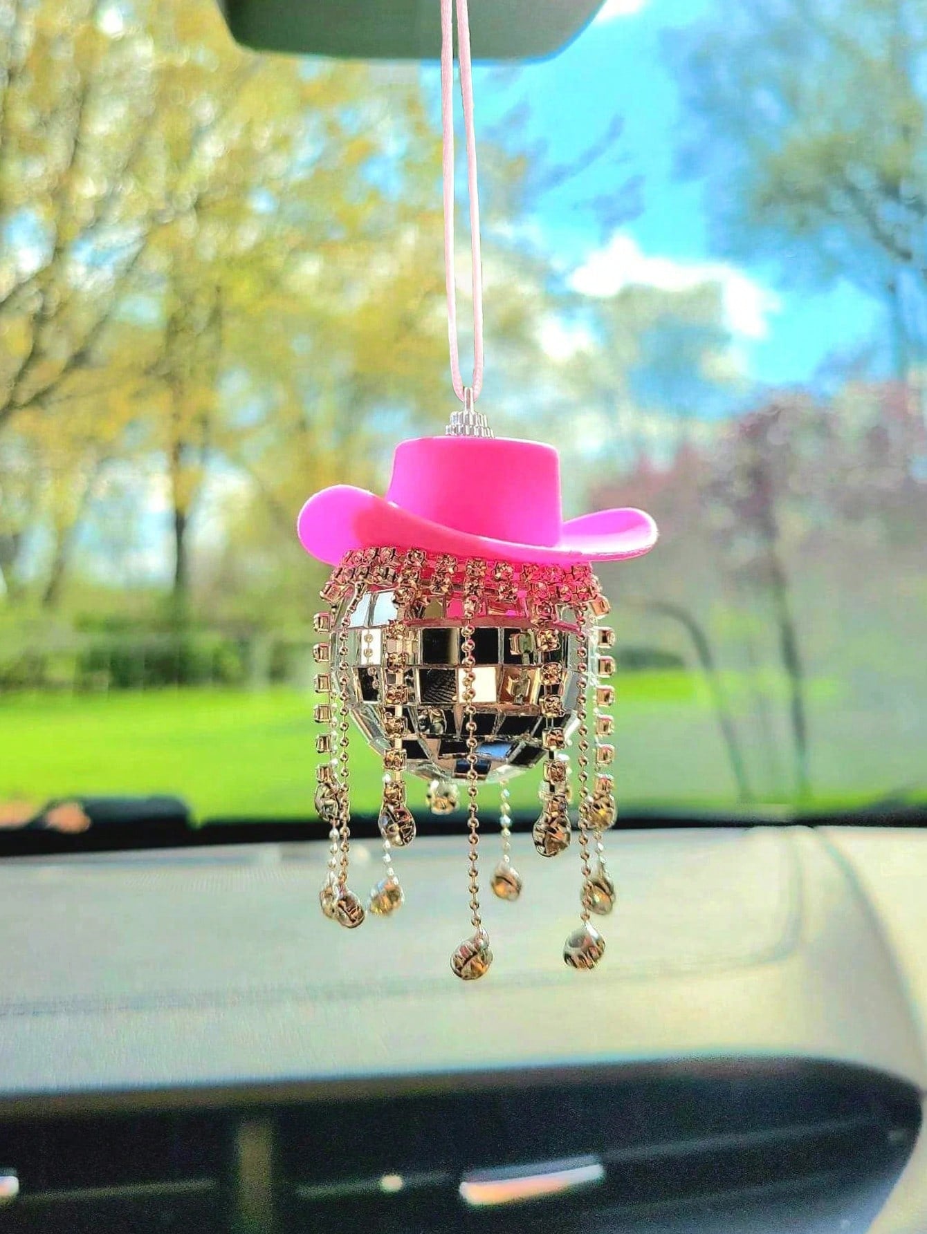 Shine Bright with our Disco Ball Car Pendant Hanging Ornament!