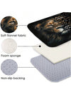 Lion Letter Pattern Bathroom Set: Shower Curtain, Rug, Mat, Lid Pad - Black Polyester Decorative Bathroom Accessories