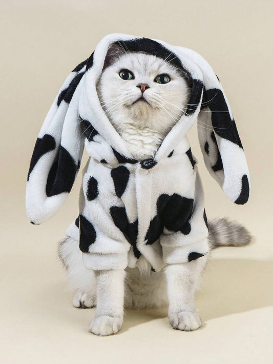 Get your pet ready for any cosplay event with our Cute and Cozy Pet Cosplay Hoodie! Made from high-quality fleece, this hoodie features adorable cow and rabbit designs that are sure to turn heads. Keep your pet warm and stylish while showcasing their unique personality.