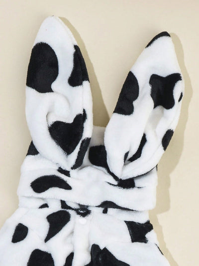 Cute and Cozy Pet Cosplay Hoodie: Fleece Cow & Rabbit Design