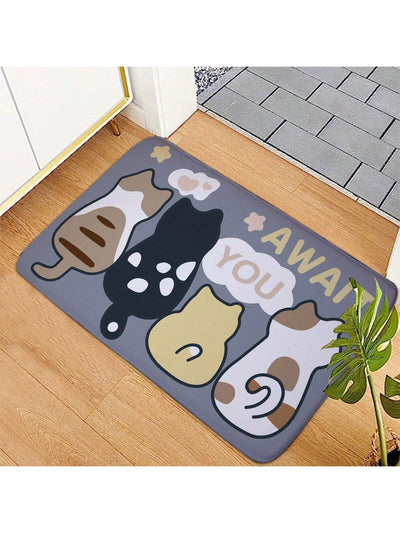 Cute Cat Shaped Welcome Doormat: Personalized Home Decor for the Cat Lover in You!