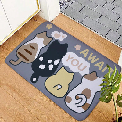 Cute Cat Shaped Welcome Doormat: Personalized Home Decor for the Cat Lover in You!