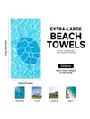 Sunset and Sea Turtle Sandproof Beach Towel - Quick Drying, Perfect for Sports, Travel, Yoga, and More