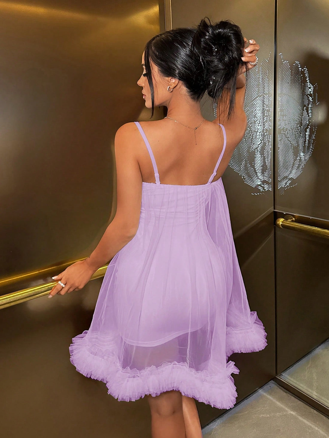 Add some sizzle to your summer wardrobe with our Women's Solid Color Mesh Cami Dress. Made from lightweight mesh fabric, this dress is perfect for hot days. The solid color design offers a stylish and versatile look, while the cami style provides maximum comfort. Flaunt your summer style with our Summer Sizzle dress.