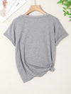 Casual Letter Print Drop Shoulder T-Shirt for Women