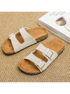 Summer Chic: Fashion Buckle Flat Cork Slippers for Unisex Beach Fun