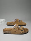 Summer Chic: Fashion Buckle Flat Cork Slippers for Unisex Beach Fun