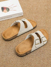 Summer Chic: Fashion Buckle Flat Cork Slippers for Unisex Beach Fun