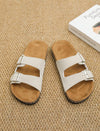 Summer Chic: Fashion Buckle Flat Cork Slippers for Unisex Beach Fun