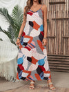 Geo Print Cami Dress: The Perfect Summer Long Skirt with Hidden Pocket