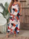 Geo Print Cami Dress: The Perfect Summer Long Skirt with Hidden Pocket