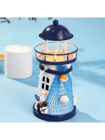Introduce a soothing ambiance to your home with our Seaside Serenity Lighthouse Candlestick Decoration. Crafted from high-quality materials, this candlestick exudes a coastal charm and is the perfect addition to any beach-inspired décor. Light up your space and enjoy the peaceful glow of our lighthouse design.
