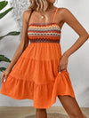 Summer Vibes: Color Block Ruffled Hem Spaghetti Strap Dress