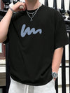 Men's Casual Summer Drop Shoulder T-Shirt with Trendy Letter Print