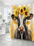 Farmhouse Chic: Cow and Sunflower Patterned Bathroom Shower Curtain