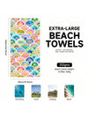 Sunset Palm Tree Sandproof Beach Towel: Quick-Drying, Underwater World Sea Turtle Design for Sports, Travel, Yoga, and More
