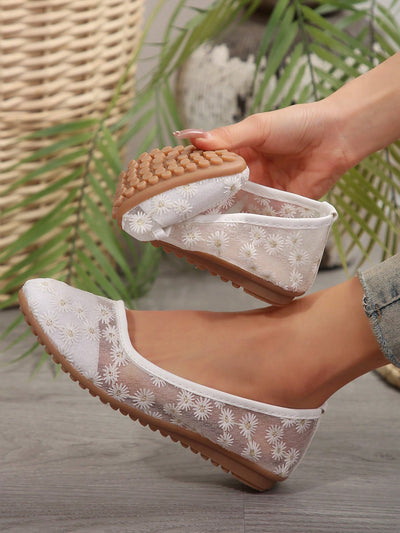 These Summer Chic shoes are perfect for both vacation and daily commute. Made with lace mesh material, they offer exceptional breathability and comfort. Ideal for warm weather, these shoes will keep you cool and stylish while on the go. Crafted with durability and style in mind, these are a must-have for any fashion-forward individual.