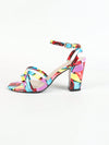 Summer Blooms Chunky High Heel Sandals - Floral Fantasy Collection