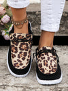 Green Leopard Print Slip-On Canvas Shoes: Comfortable and Stylish Casual Footwear