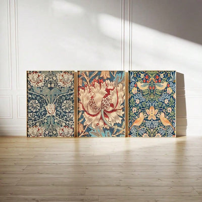 William Morris Abstract Plant Posters - Set of 3 | Flower Decorative Canvas Art for Living Room & Bedroom
