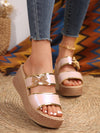 Chic and Trendy: Women's Printed Rivet Butterfly Color Block Wedge Sandals