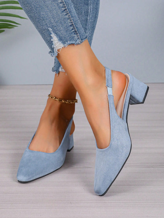 Sparkling Summer Nights: Plus Size Sexy Chunky Heels with Rhinestone Buckle