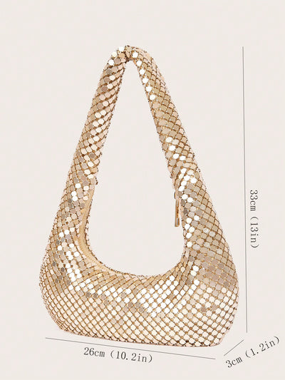 Shimmering Elegance: High-End Metallic Backpack Clutch for Night Out & Parties