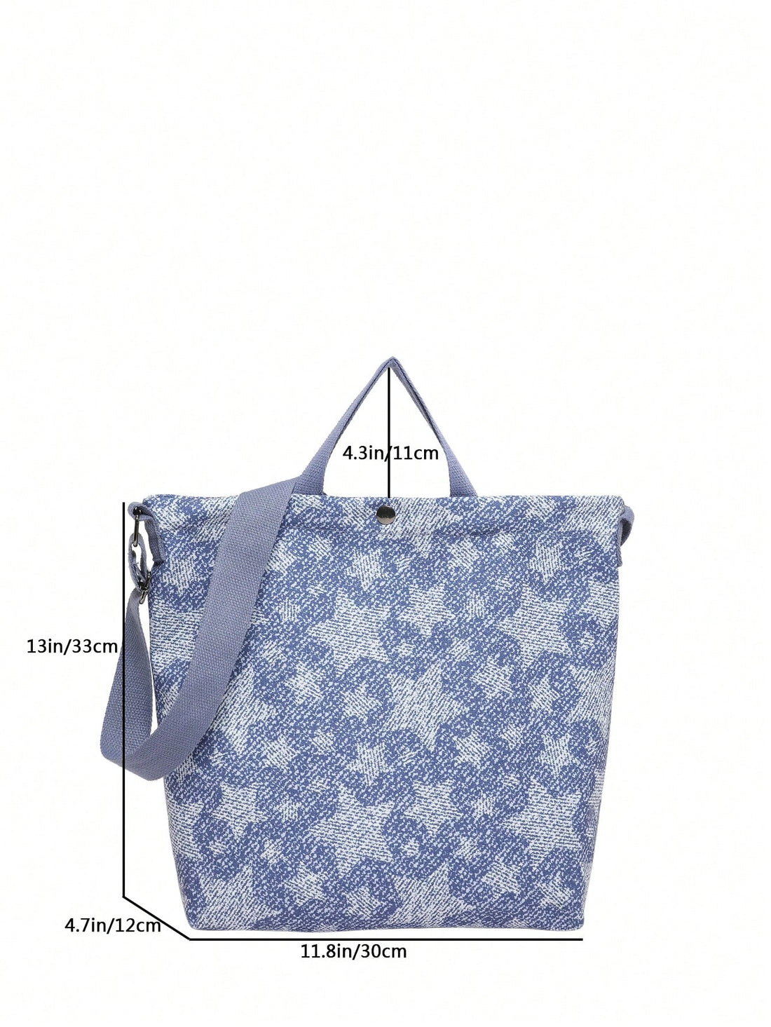 Get ready to elevate your style with our Delicate Star Print Lightweight Blue Tote Bag. Made for the modern woman, this bag is the ultimate essential. With its lightweight design and delicate star print, it offers both style and practicality. Perfect for any occasion, this tote bag is a must-have in every woman's wardrobe.
