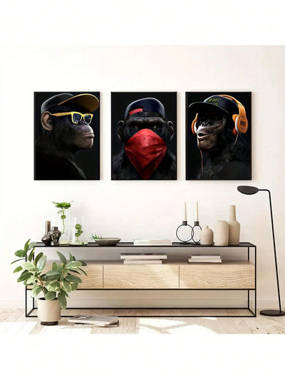 Abstract Cool Monkey Canvas Set: Perfect Home Decor Gift for Friends