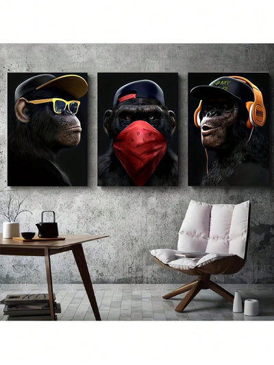 Abstract Cool Monkey Canvas Set: Perfect Home Decor Gift for Friends