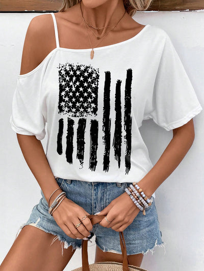 Independence Day Special: American Flag Printed Oversized T-Shirt