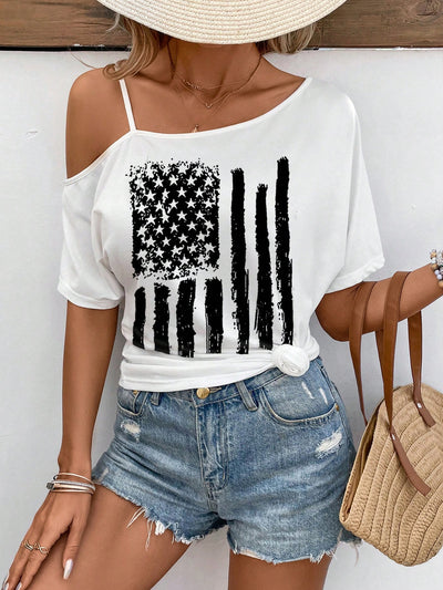 Independence Day Special: American Flag Printed Oversized T-Shirt