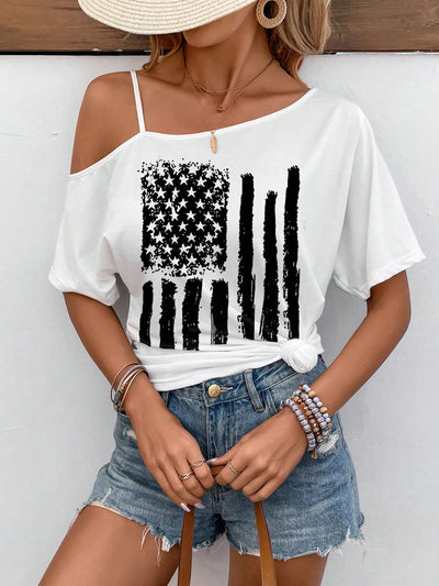 Independence Day Special: American Flag Printed Oversized T-Shirt