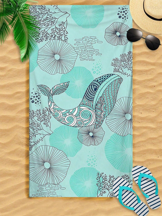 Stay dry and stylish with our Cartoon Whale Pattern <a href="https://canaryhouze.com/collections/towels" target="_blank" rel="noopener">Beach Towel</a>! Perfect for swimming, camping, and vacations, this essential companion is made with a fun and vibrant whale design. With its large size and fast-drying material, you'll be ready for any adventure this summer.