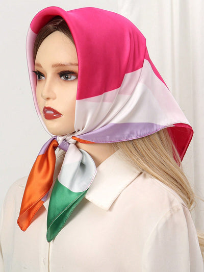 Silk Square Scarf: Luxury Hijab Hair Bands for Fashionable Women