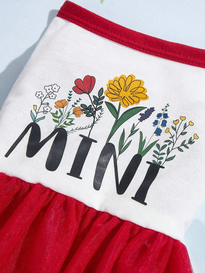 Floral Mini Print Pet Mesh Skirt - Stylish and Fun Pet Fashion!