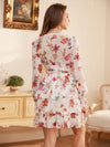 Blooming Beauty: Ladies Long Sleeve Floral Print Dress