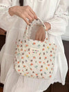 Floral Elegance: Embroidered Handbag with Padded Flowers