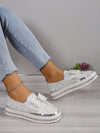 Diamond Encrusted Plus Size Sports Shoes: Elegant Butterfly and Flower Stitching Casual Shoes