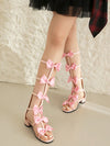 Spring into Style with Butterfly Knot Sandal Boots: Comfortable Pink Heels for All Outfits