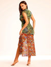 Bohemian Beauty Allover Print Cut Out Split Thigh Dress