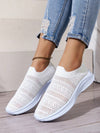 Stylish & Sporty: White Knitted Lightweight Running Shoes for Women