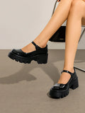 chunky Mary Jane platform shoes image 9 showing visible heel, strap, toe, color, and material details