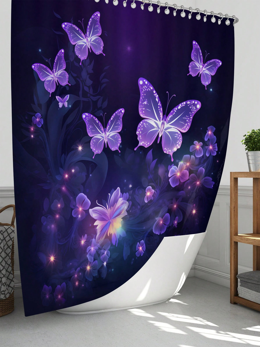 Add a splash of whimsy to your bathroom with the Bohemian Butterfly Waterproof Set. Featuring a vibrant shower curtain, cozy non-slip mats, and a matching toilet lid cover, this set keeps your space stylish and safe. Waterproof and easy to clean, it’s perfect for brightening your daily routine with playful charm and practical comfort.