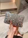 Elegant Sunflower Crystal-Embellished Evening Clutch: Glamorous Handbag for Weddings & Formal Events